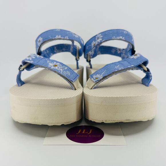 Teva Womens Flatform Universal Gloriosa Periwinkle Flower Sandals 1125203 Size 9 - Picture 2 of 11